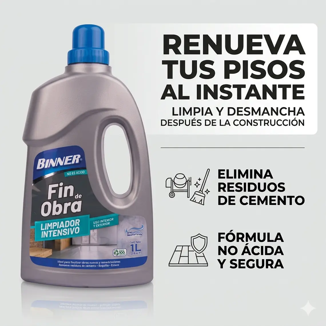 Limpiador Removedor Fin De Obras Binner 1l 4