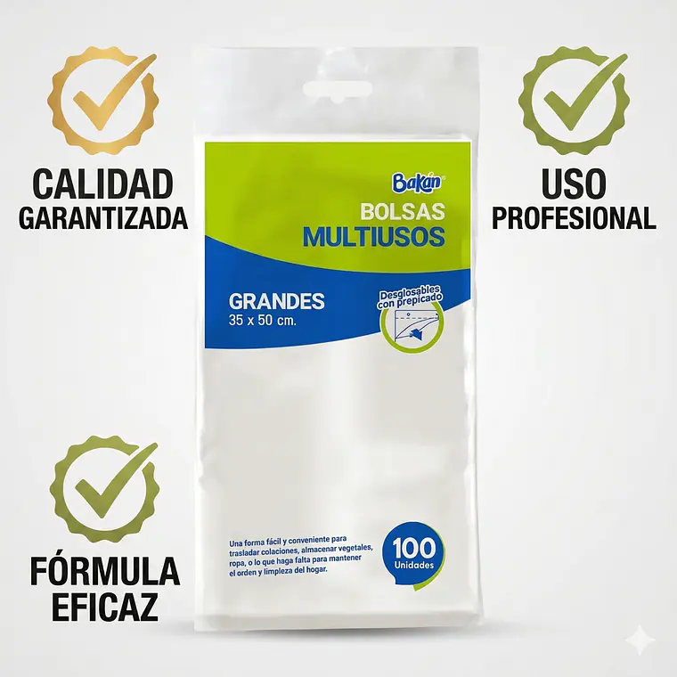 Bolsas Multiuso Bakan 35x50 Bolsa Taco Grande 100 Unidades 5