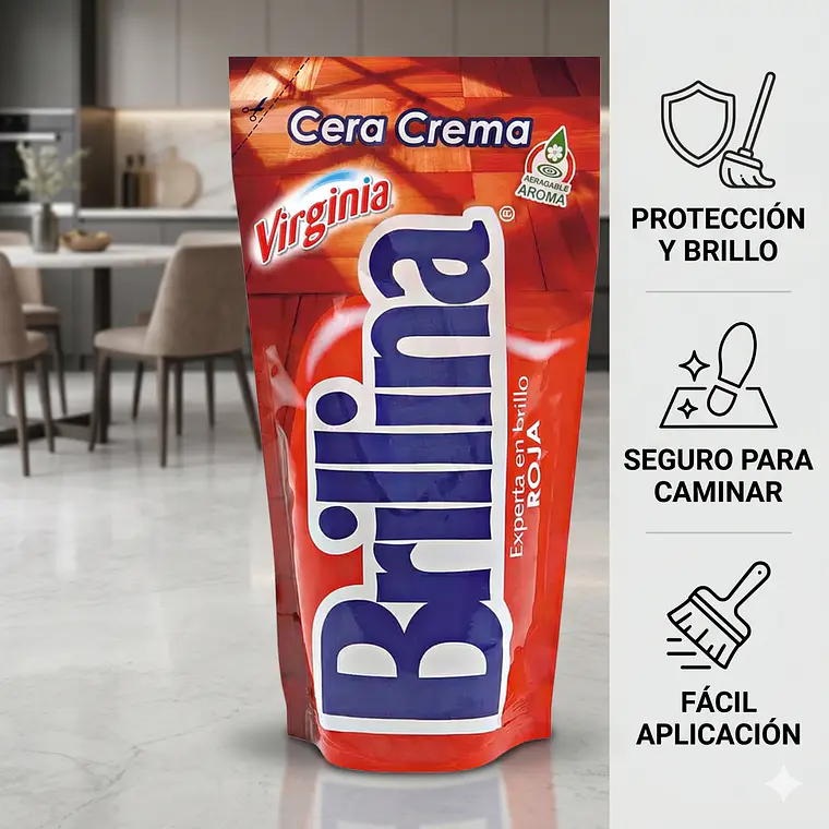 Cera Pisos Roja Brillina 340cc 3