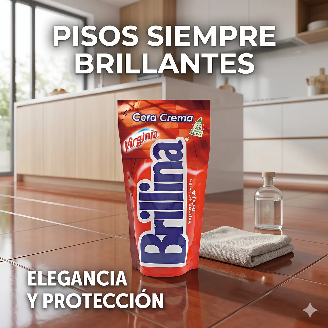Cera Pisos Roja Brillina 340cc 7