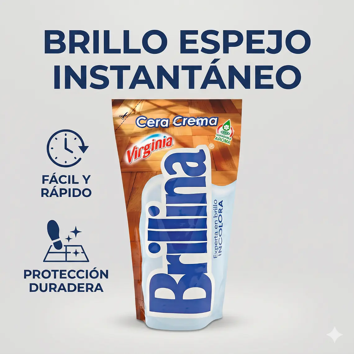 Cera Piso Incolora Brillina 340cc 2