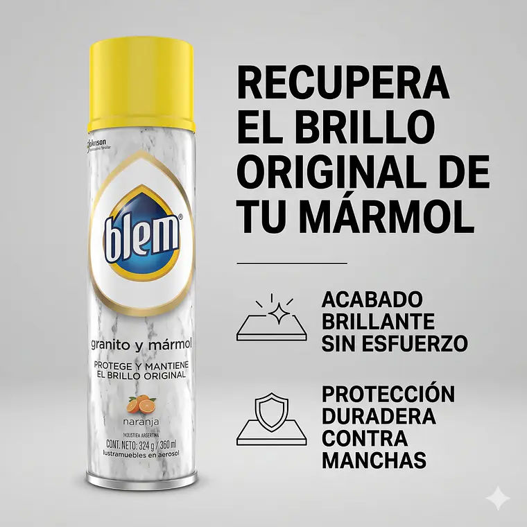Limpiador Blem Granito Mármol Naranja 360 ml 2