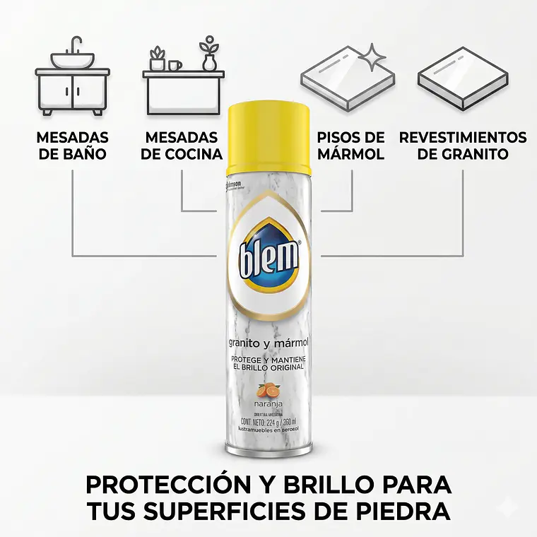 Limpiador Blem Granito Mármol Naranja 360 ml 3