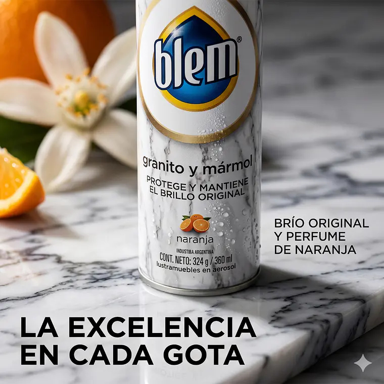 Limpiador Blem Granito Mármol Naranja 360 ml 7