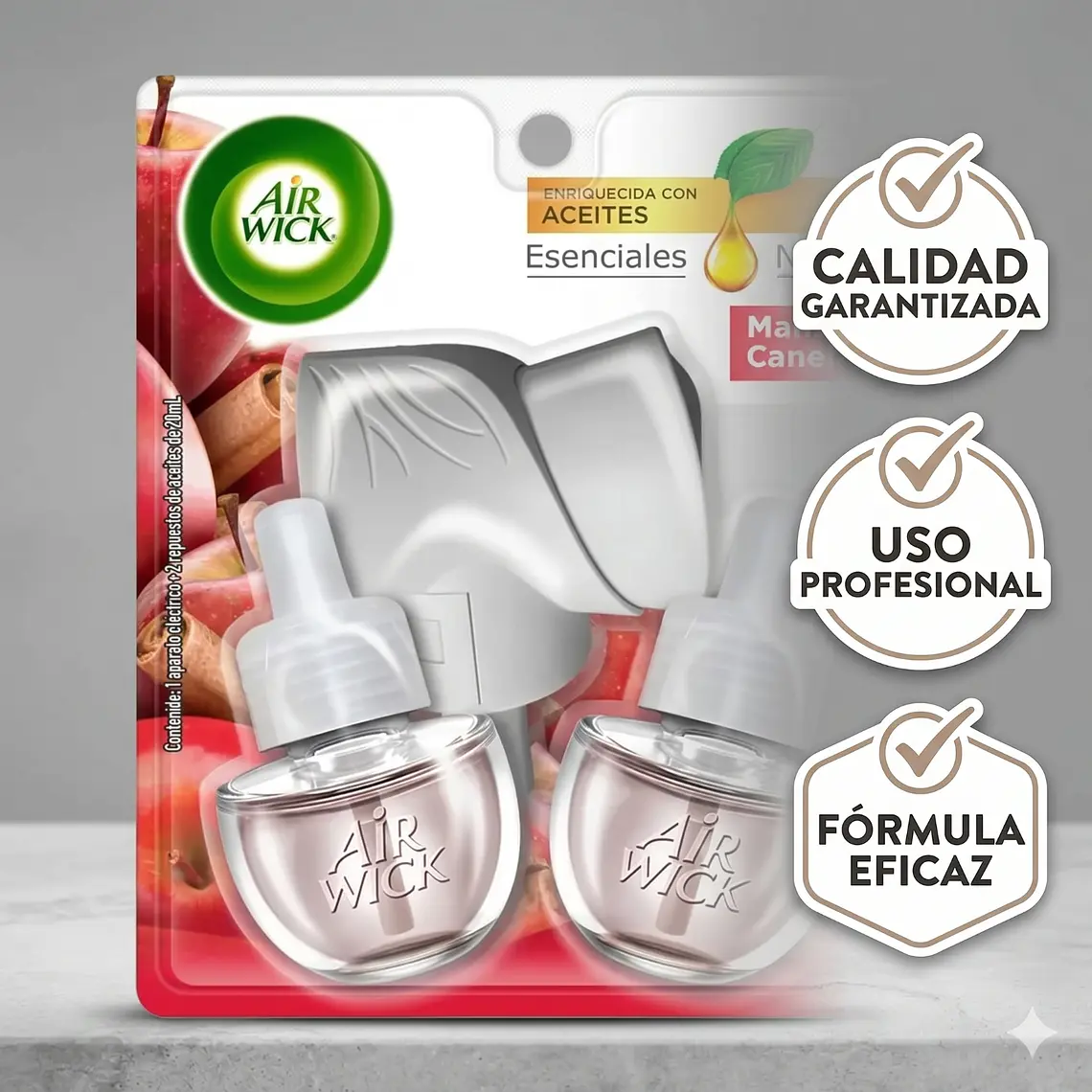 Kit Difusor Air Wick Manzana Canela con 2 Recargas 21ml 5