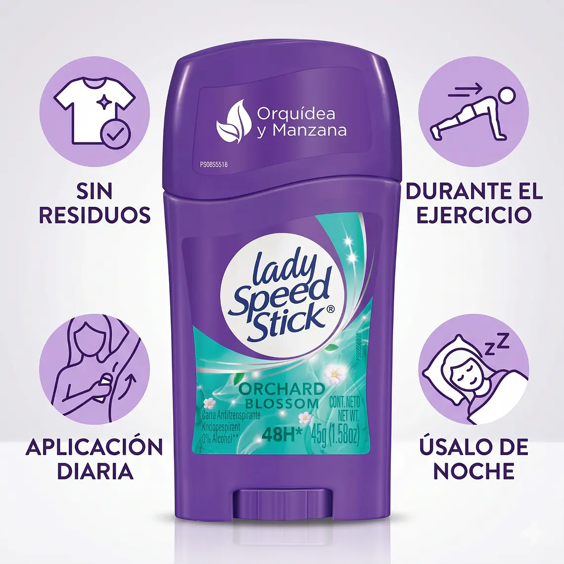 Desodorante barra Lady Speed Stick Orchard Blossom 45gr 3