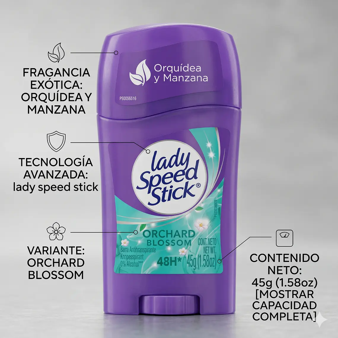 Desodorante barra Lady Speed Stick Orchard Blossom 45gr 4