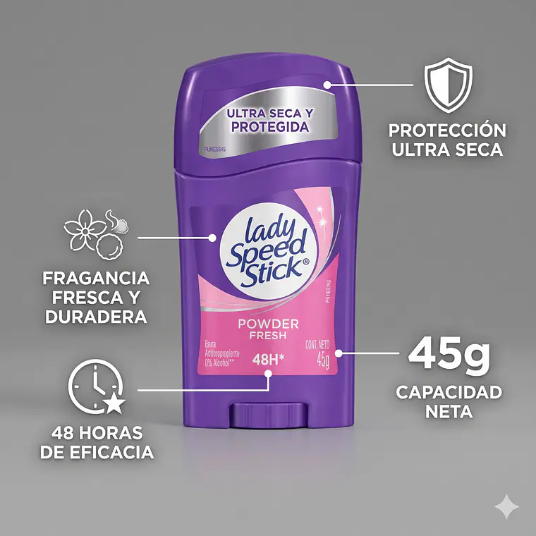 Desodorante Antitranspirante Lady Speed Stick 45g 3