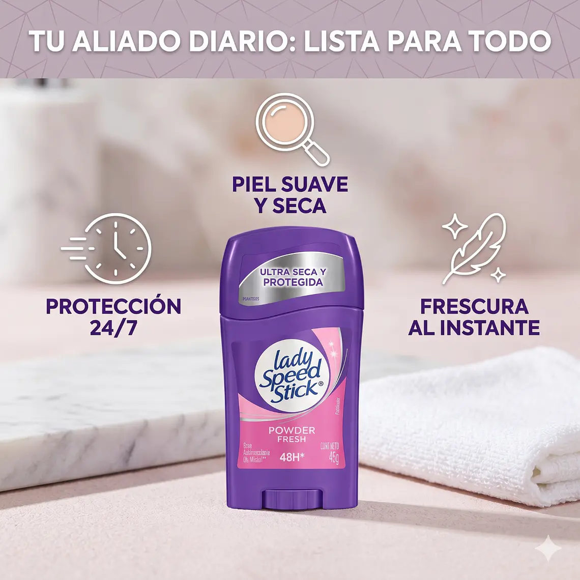 Desodorante Antitranspirante Lady Speed Stick 45g 4