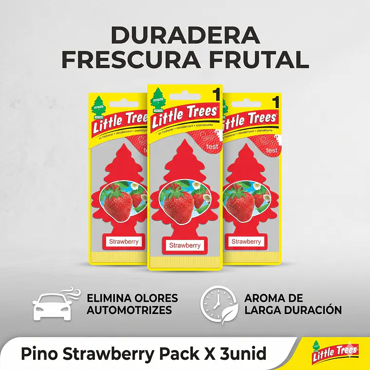 Aromatizante Pino Strawberry Little Trees Pack X 3unid 2