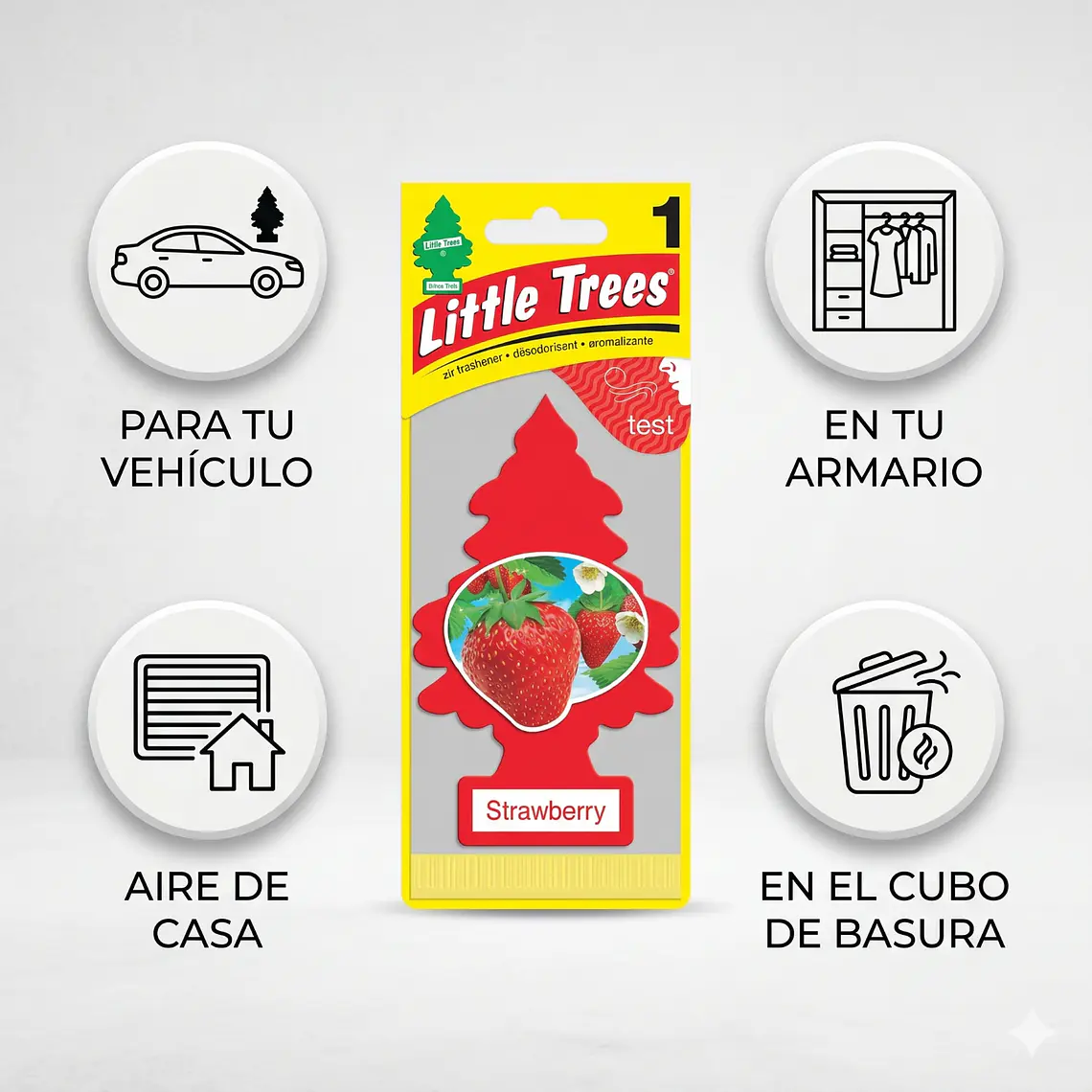 Aromatizante Pino Strawberry Little Trees Pack X 3unid 3