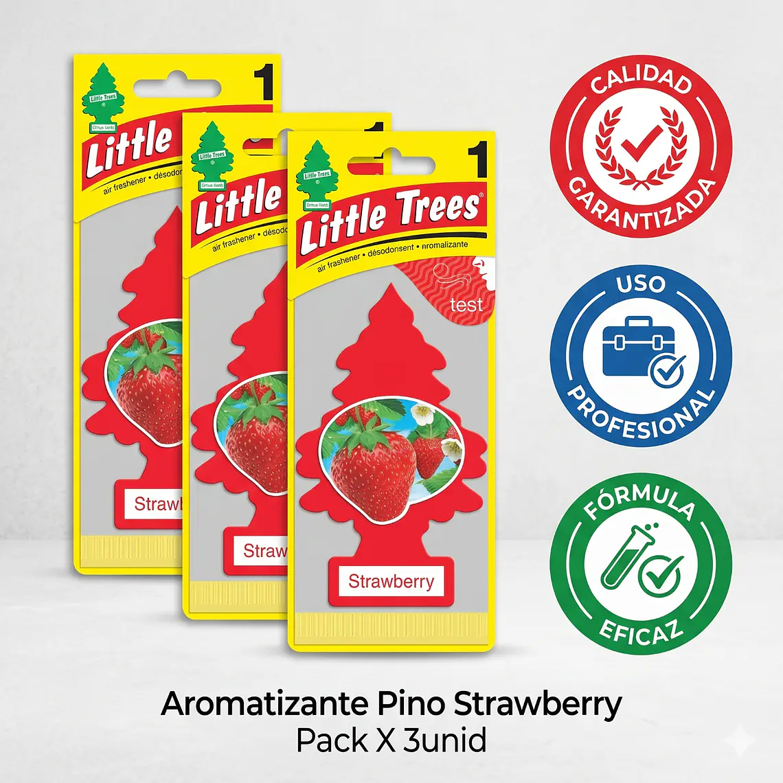 Aromatizante Pino Strawberry Little Trees Pack X 3unid 6