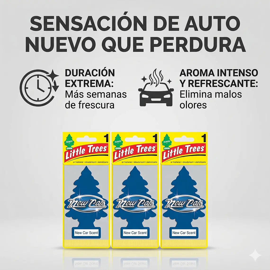 Aromatizante Pino Auto Nuevo Little Trees Pack X 3unid 3