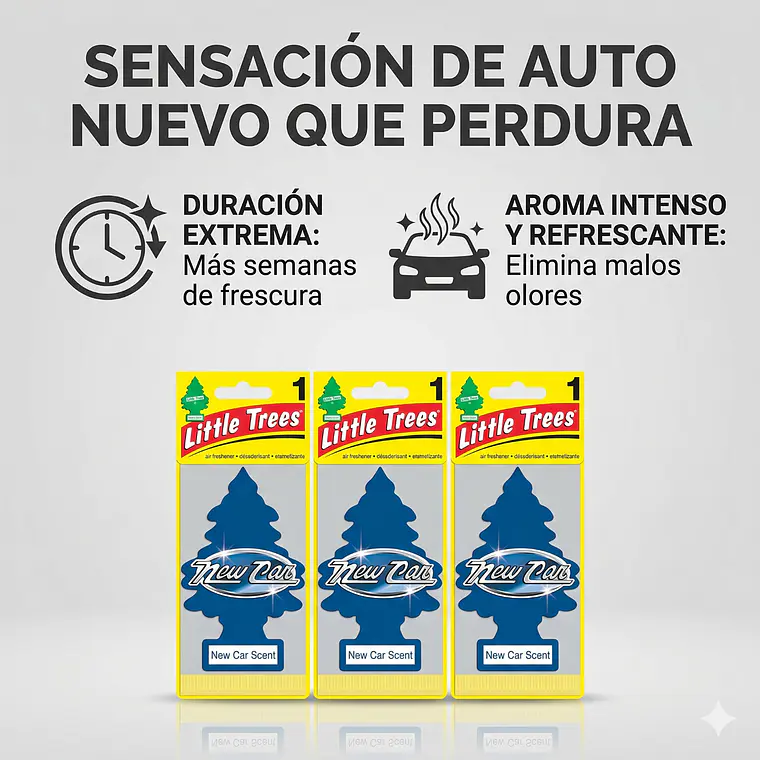 Aromatizante Pino Auto Nuevo Little Trees Pack X 3unid 3