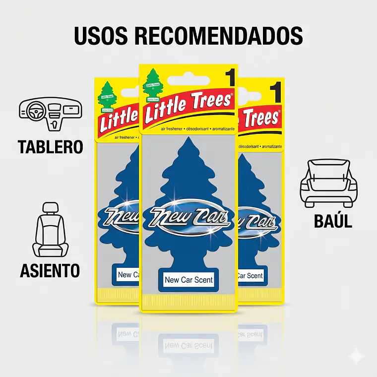 Aromatizante Pino Auto Nuevo Little Trees Pack X 3unid 4