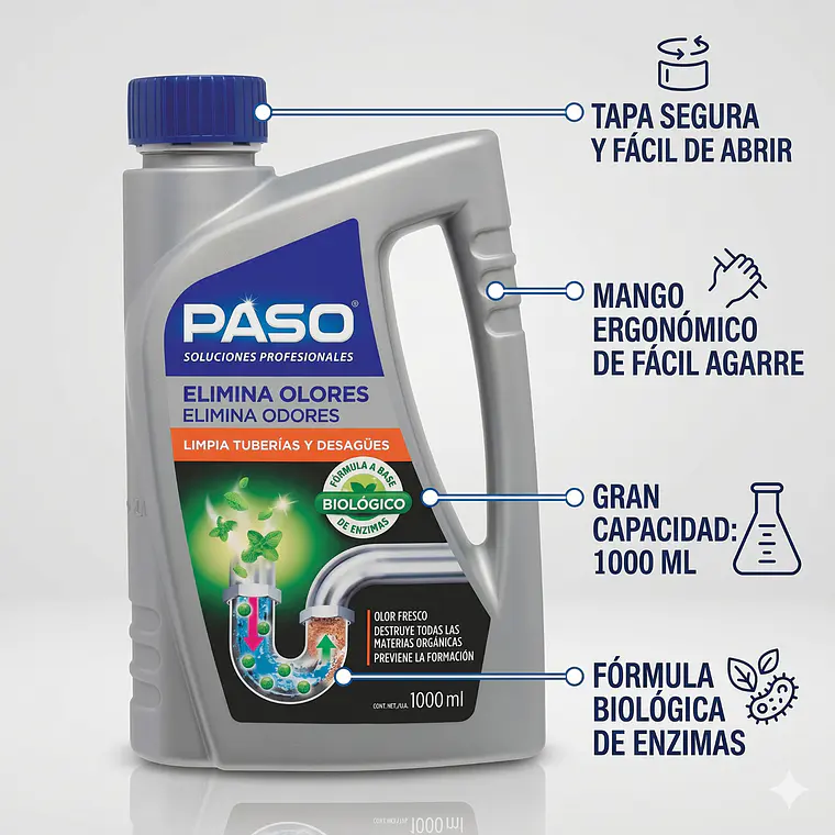 Desatascador Cañerías Elimina Olores Biológico Preventivo 1l 4