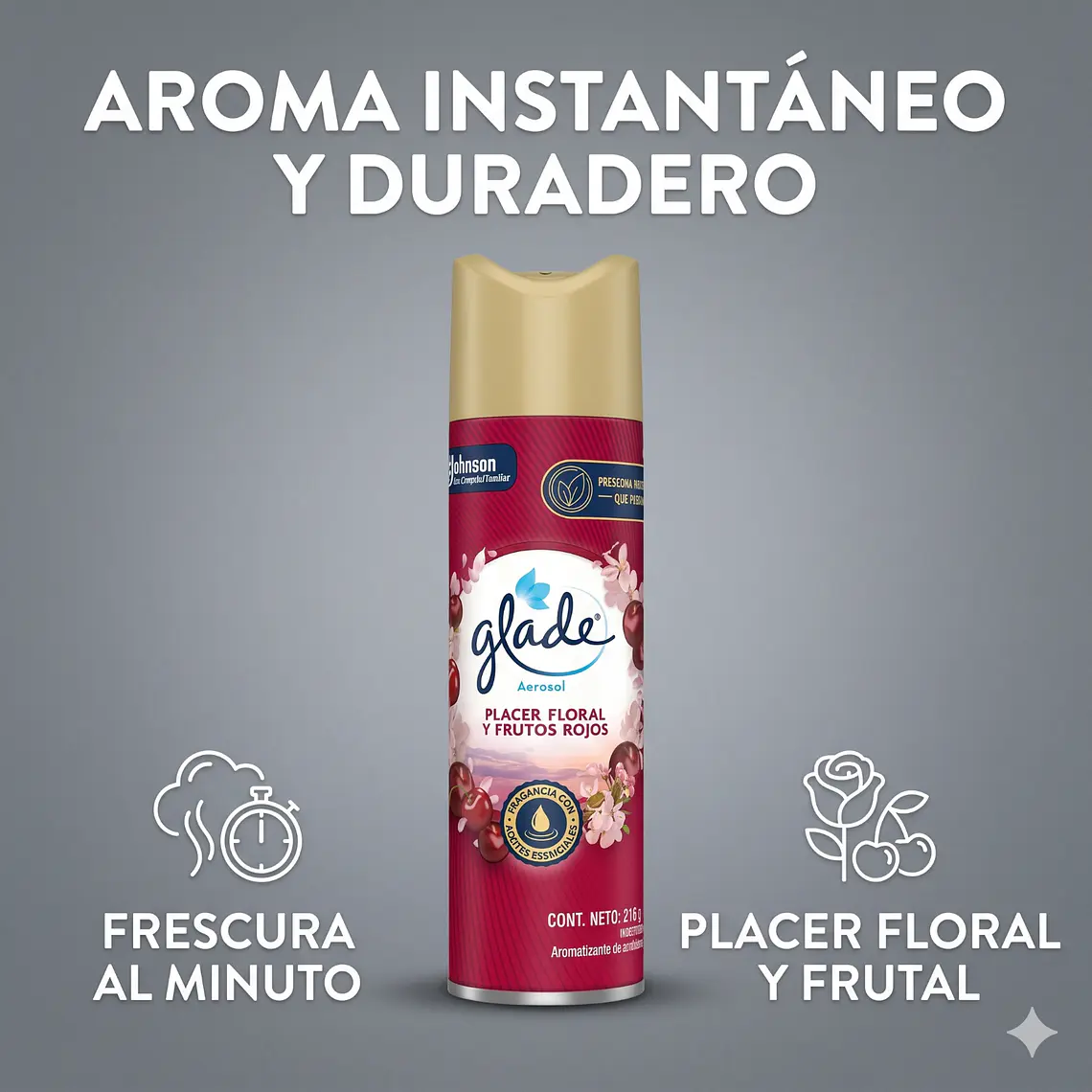 Glade Ambientador Placer Floral Frutos Rojos 255ml 2