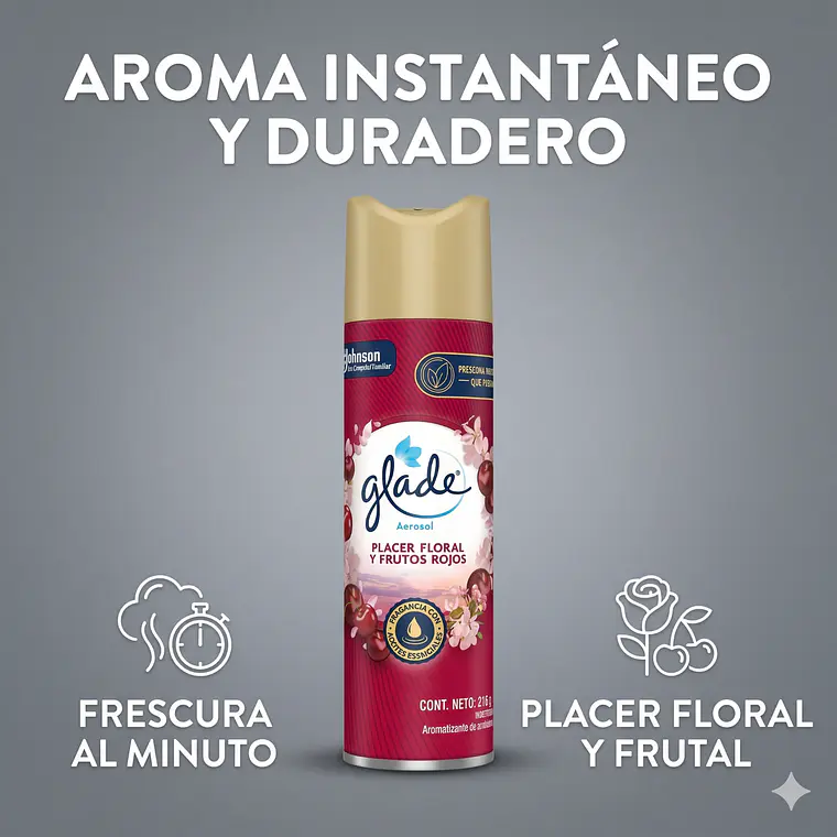 Glade Ambientador Placer Floral Frutos Rojos 255ml 2