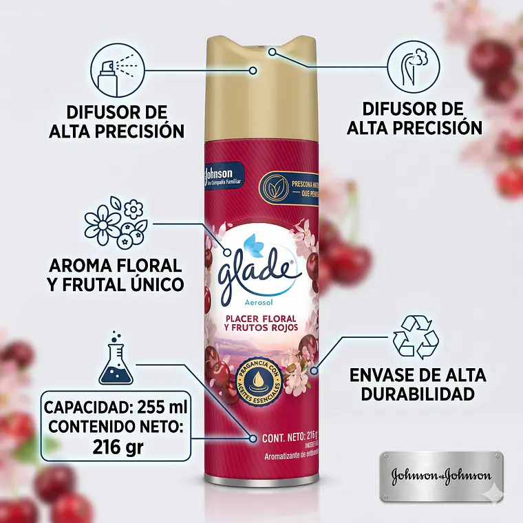 Glade Ambientador Placer Floral Frutos Rojos 255ml 4