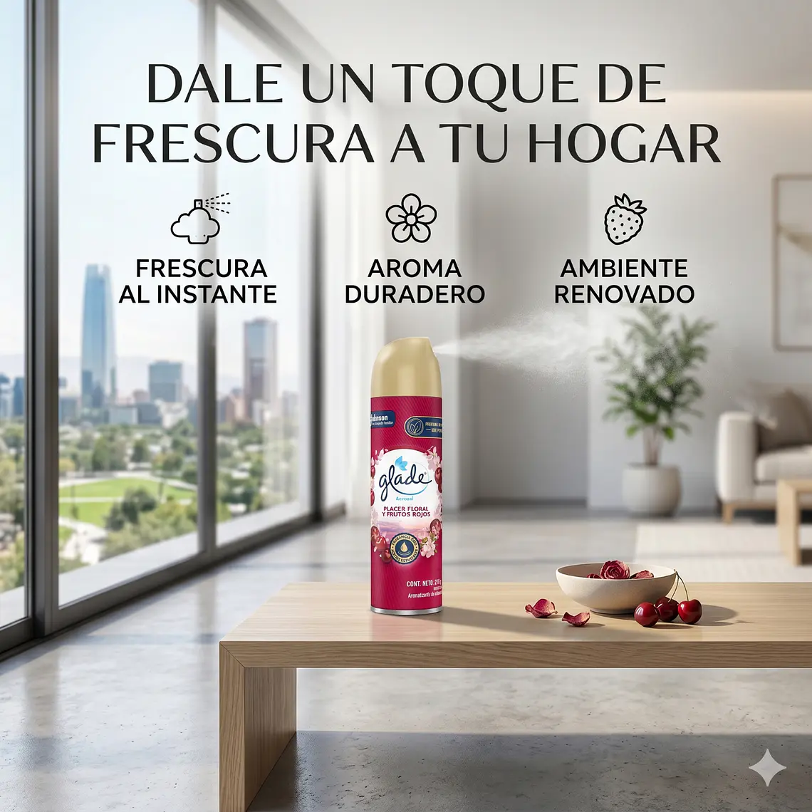 Glade Ambientador Placer Floral Frutos Rojos 255ml 6
