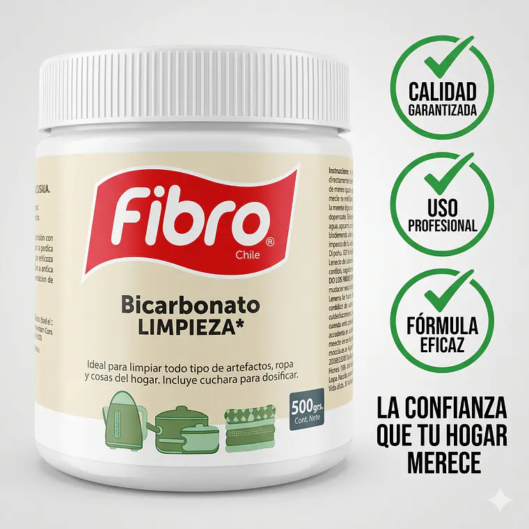 Bicarbonato Limpieza Fibro Chile 500g Multiusos 6