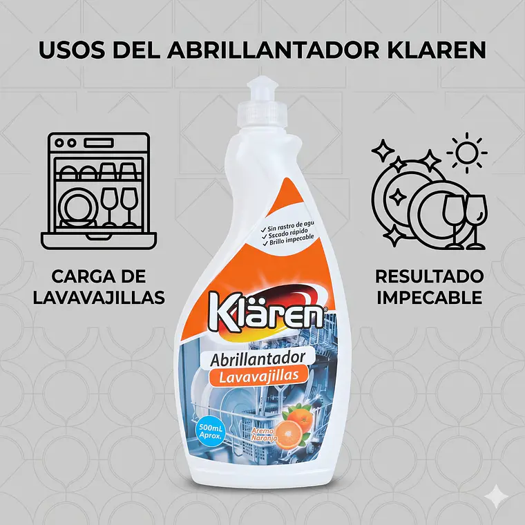 Abrillantador Lavavajillas Klaren 500ml Naranja 3