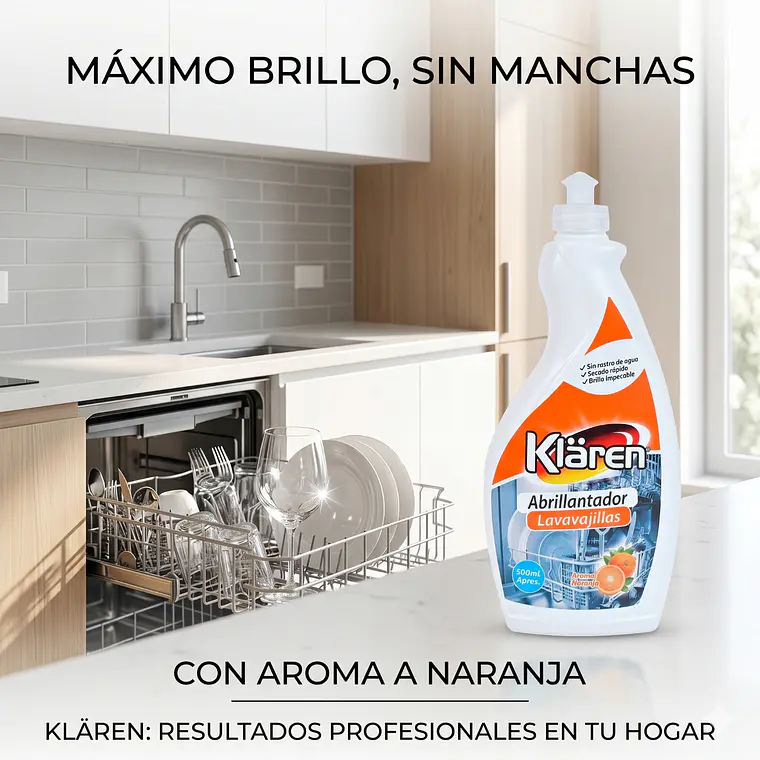 Abrillantador Lavavajillas Klaren 500ml Naranja 6