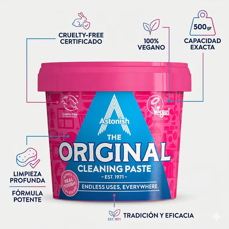 Pasta Limpiadora Astonish Original 500g Multiuso 4