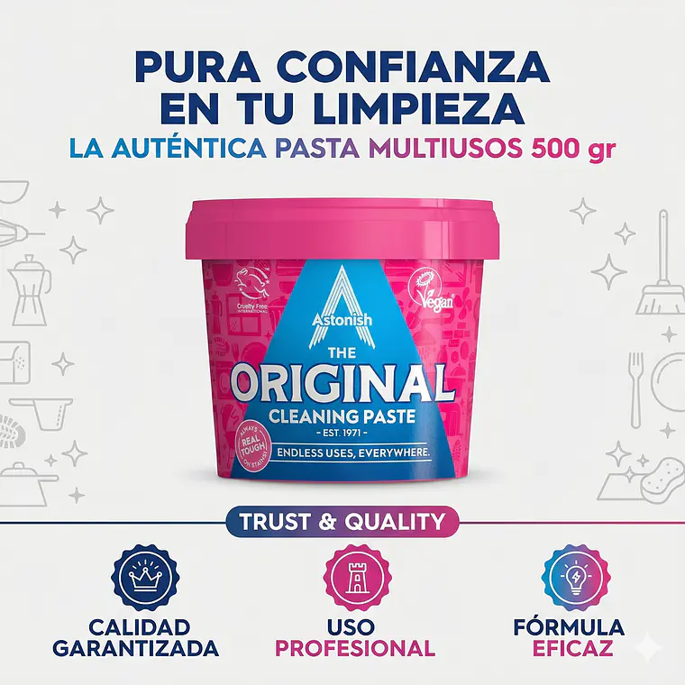 Pasta Limpiadora Astonish Original 500g Multiuso 5