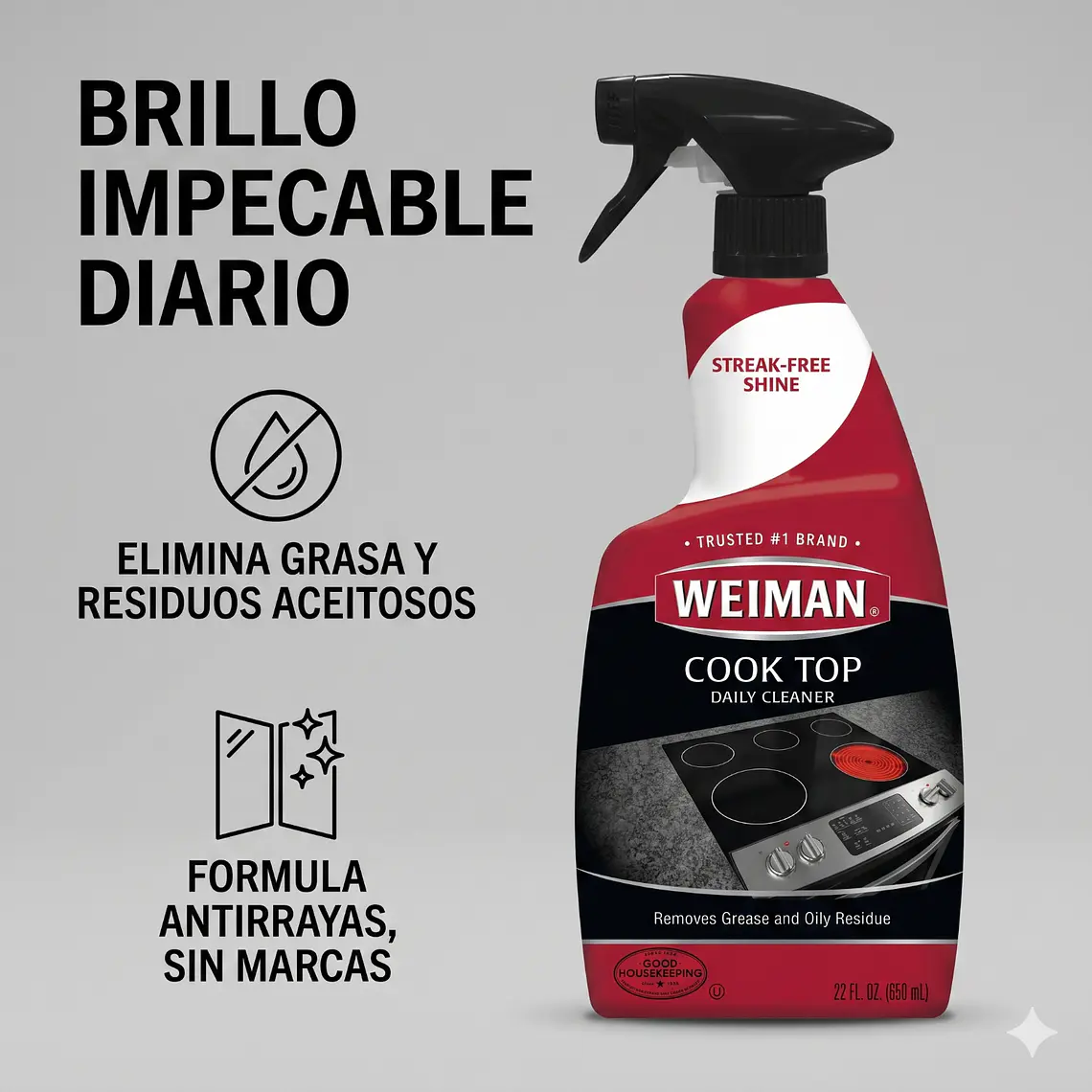 Limpiador Vitrocerámica e Inducción Weiman 650ml 2