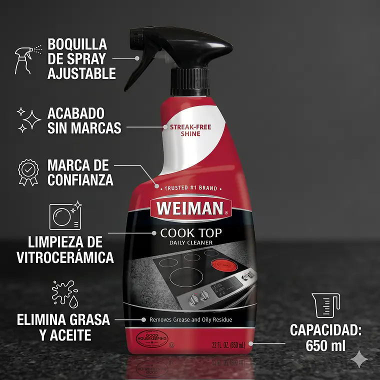 Limpiador Vitrocerámica e Inducción Weiman 650ml 4
