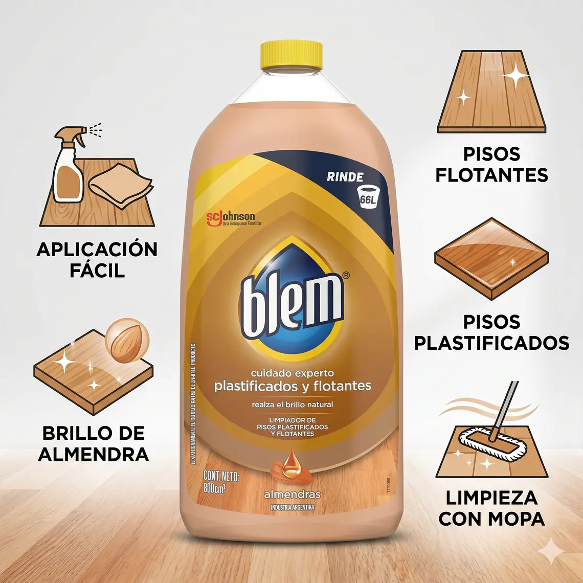 Limpiador Piso Laminado Flotante Blem 800 ml 4