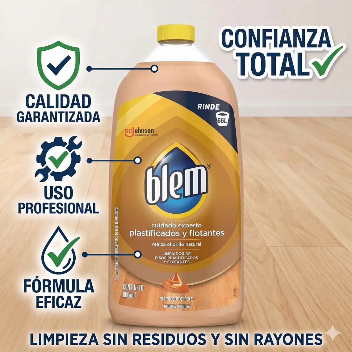 Limpiador Piso Laminado Flotante Blem 800 ml 5