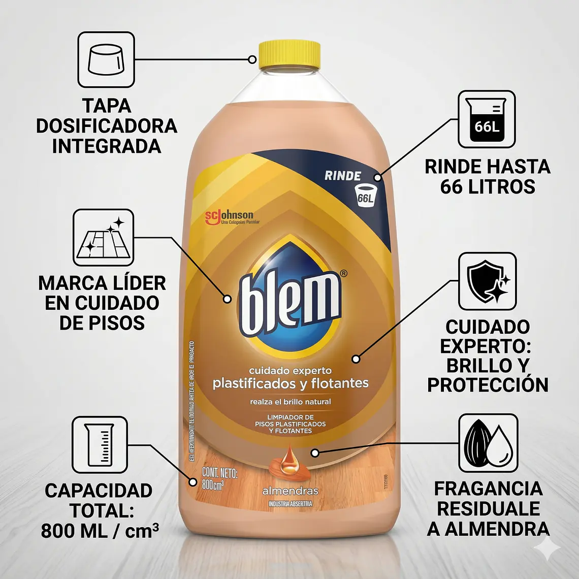 Limpiador Piso Laminado Flotante Blem 800 ml 6