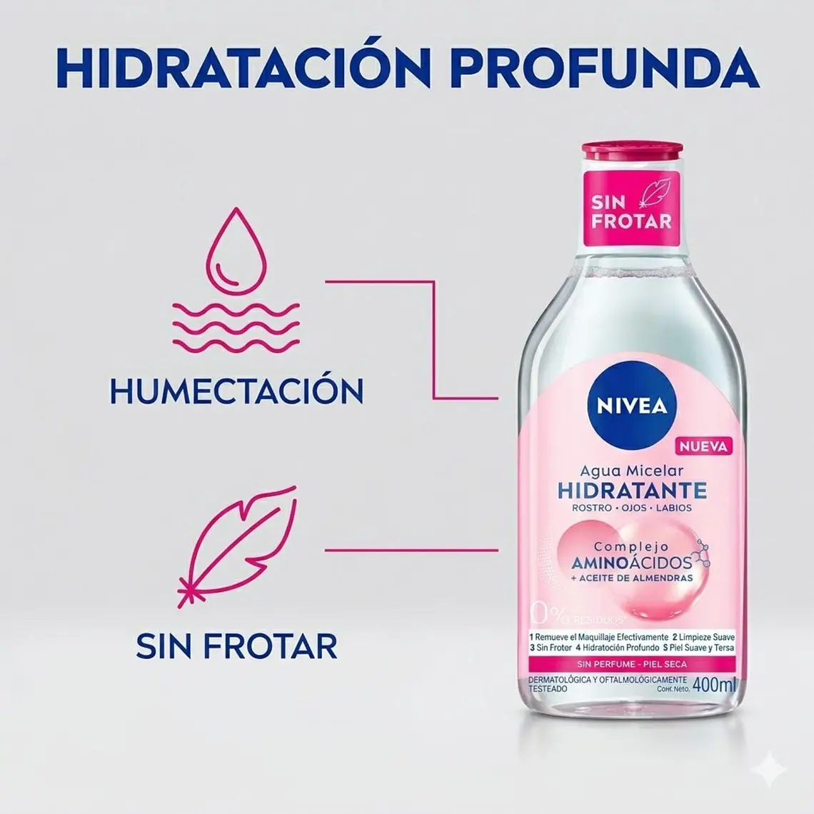 Agua Micelar Nivea Hidratante 400ml: Piel Seca y Sensible 2