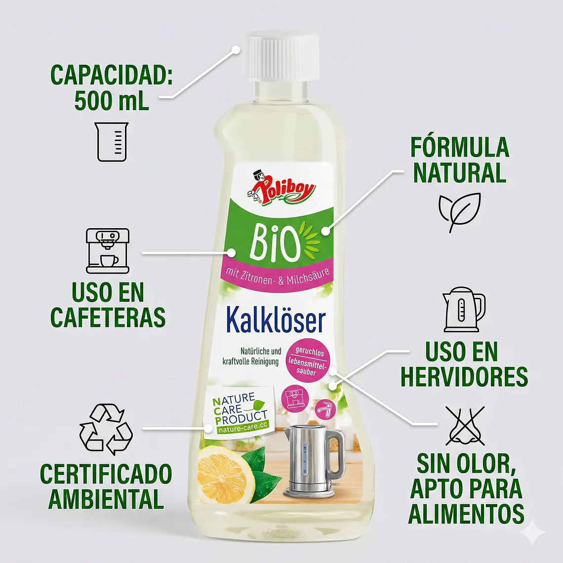 Descalcificador Cafeteras Y Hervidores 500ml Poliboy 4