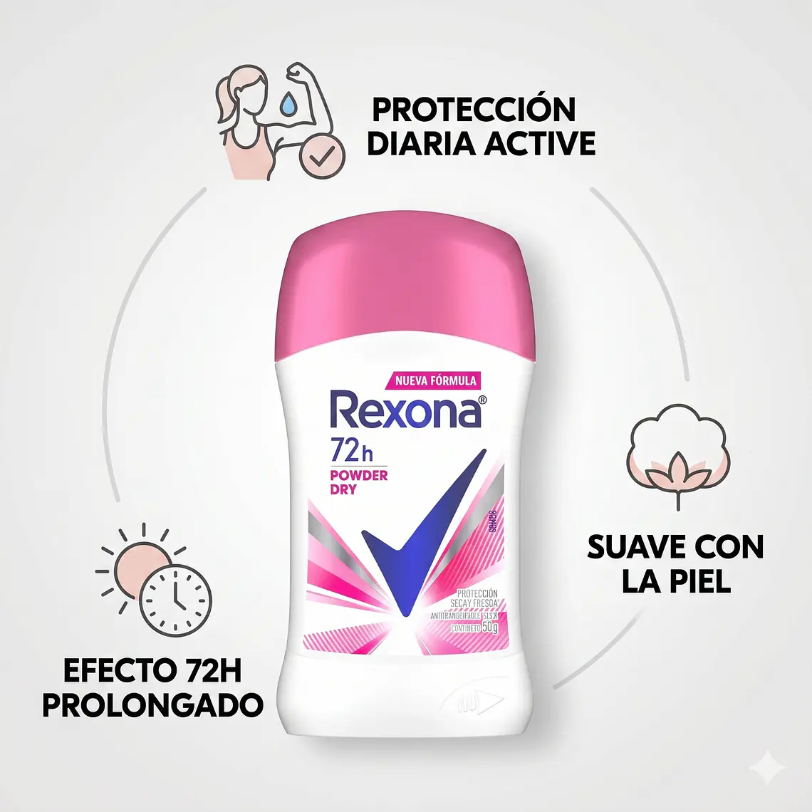 Desodorante Rexona Women Powder Dry Barra 50g 3