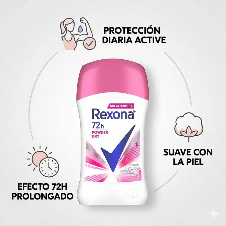 Desodorante Rexona Women Powder Dry Barra 50g 3