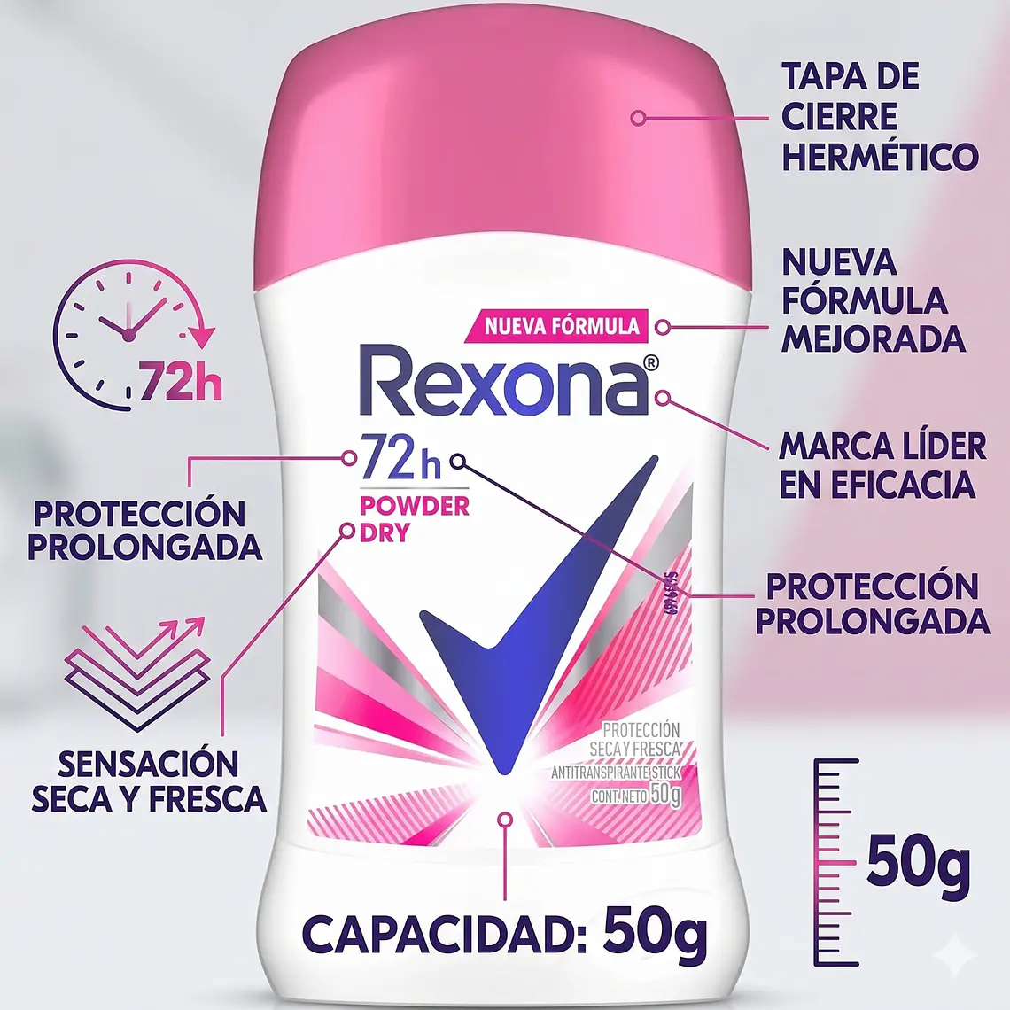 Desodorante Rexona Women Powder Dry Barra 50g 4