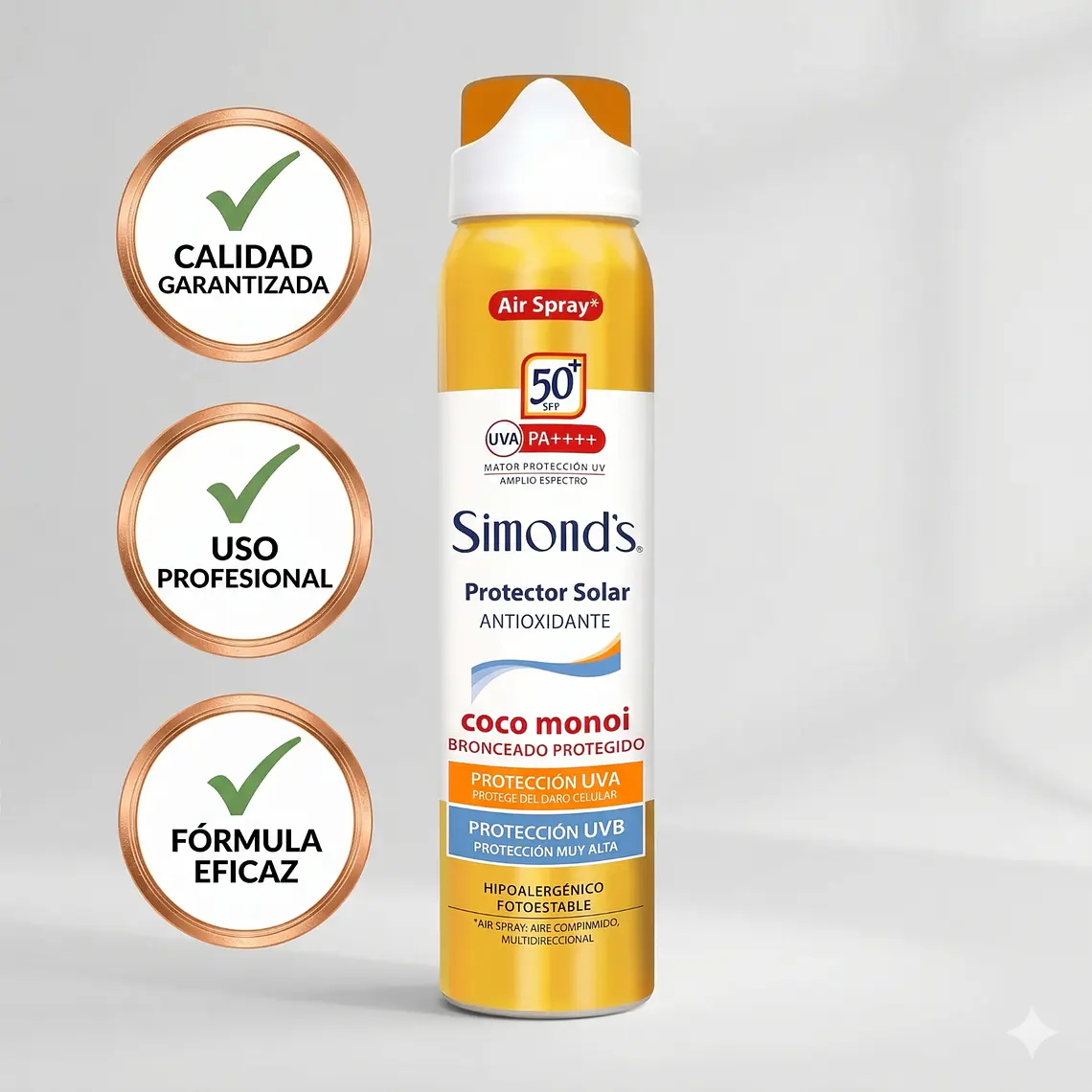 Protector Solar Simonds Air Spray FPS50 Coco Monoi 75ml 5