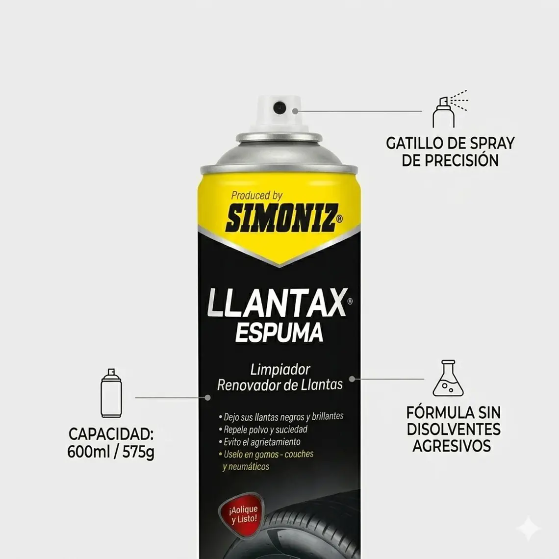 Limpiador de Llantas Simoniz Espuma Para Rines 480ml 4
