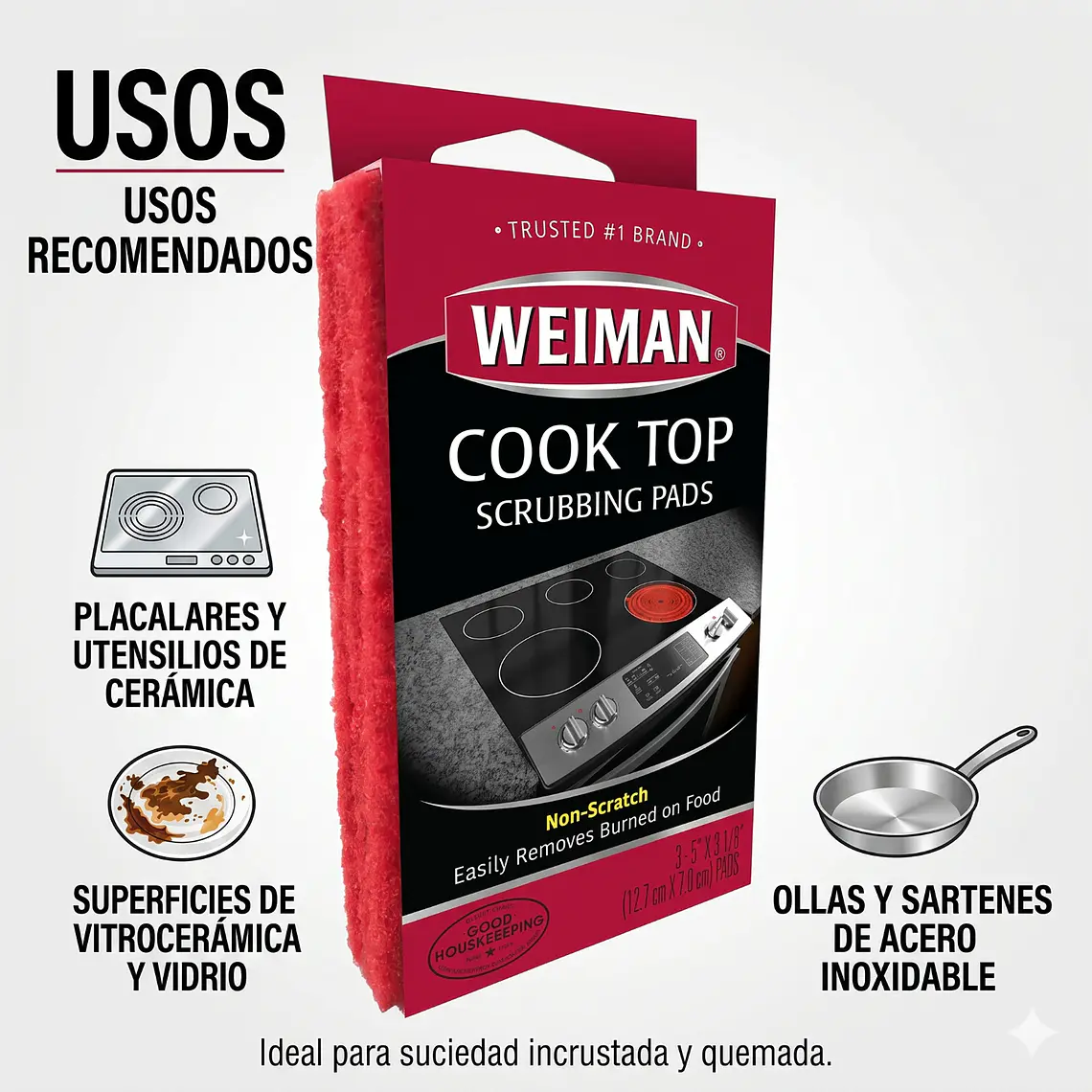 Esponja Vitrocerámica Weiman 3 Unidades 3