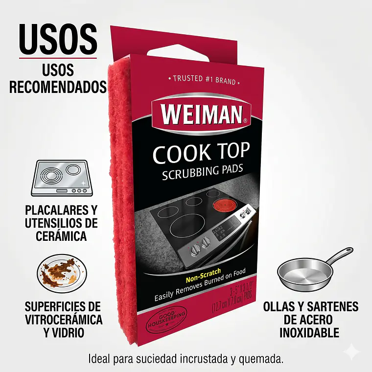 Esponja Vitrocerámica Weiman 3 Unidades 3