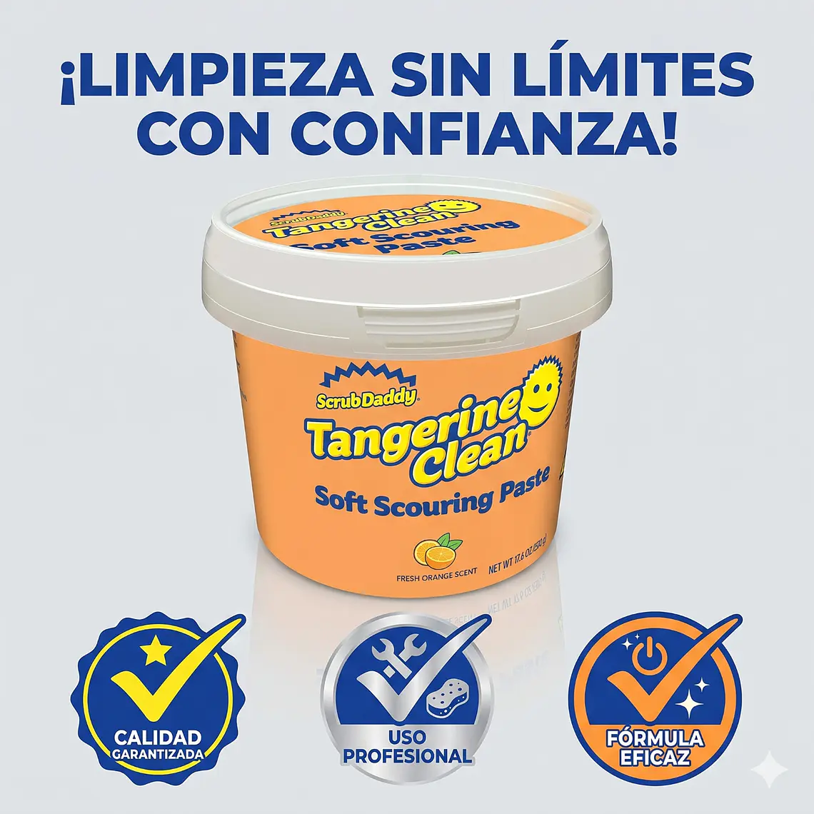 Scrub Daddy Pasta Limpiadora Tangerine Clean 500 Gr Multiuso 5