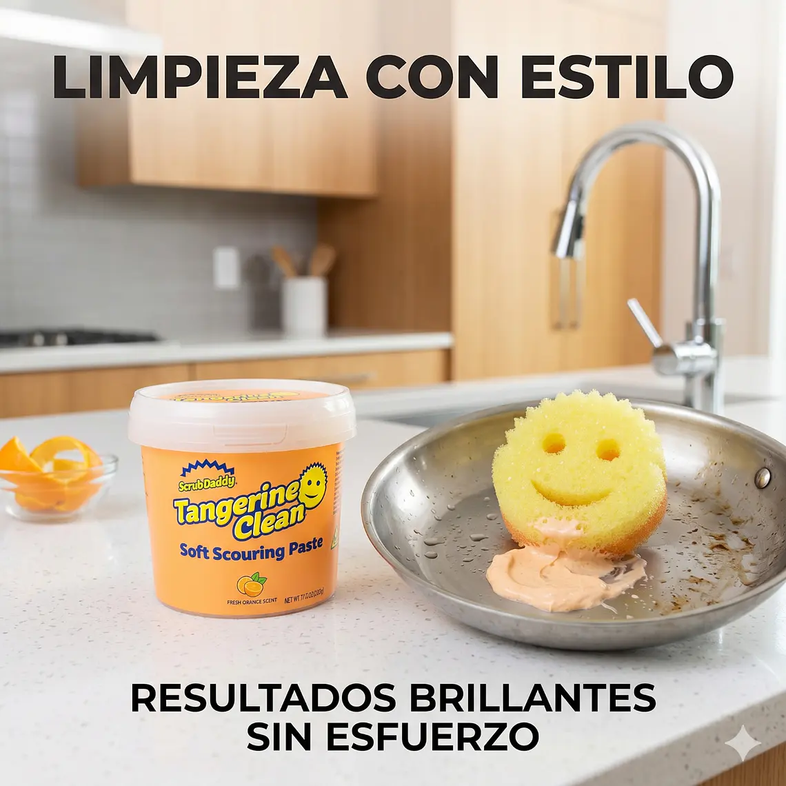 Scrub Daddy Pasta Limpiadora Tangerine Clean 500 Gr Multiuso 6