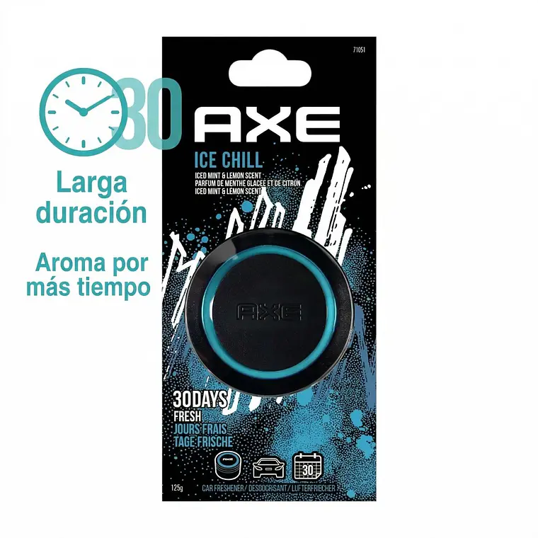 Pack 2 Aromatizante Auto AXE Ice Gel 125g Tarro Aroma Fresco Duradero 6