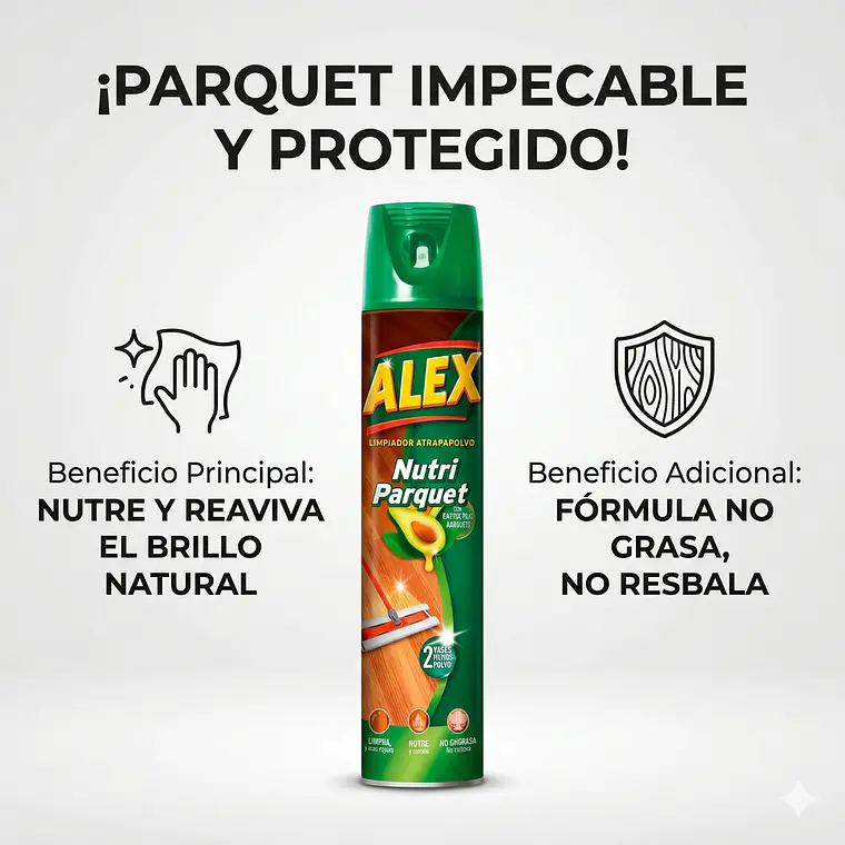 Alex Atrapa Polvo Limpieza Parquet Aerosol 750cc 2