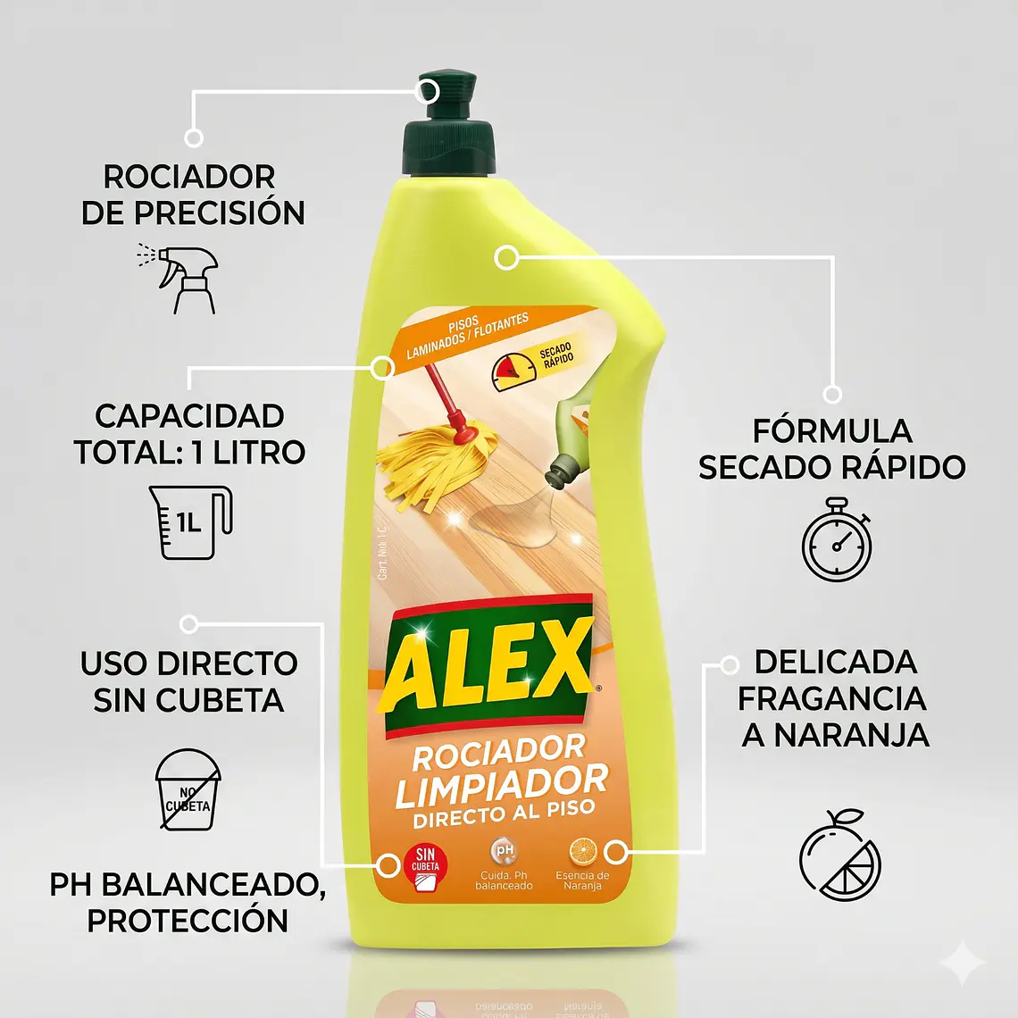 Limpiador Pisos De Flotantes Y Laminados Directo Al Piso 1l 4