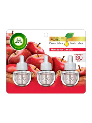 Recarga Air Wick Eléctrico Manzana Canela 3 Unid