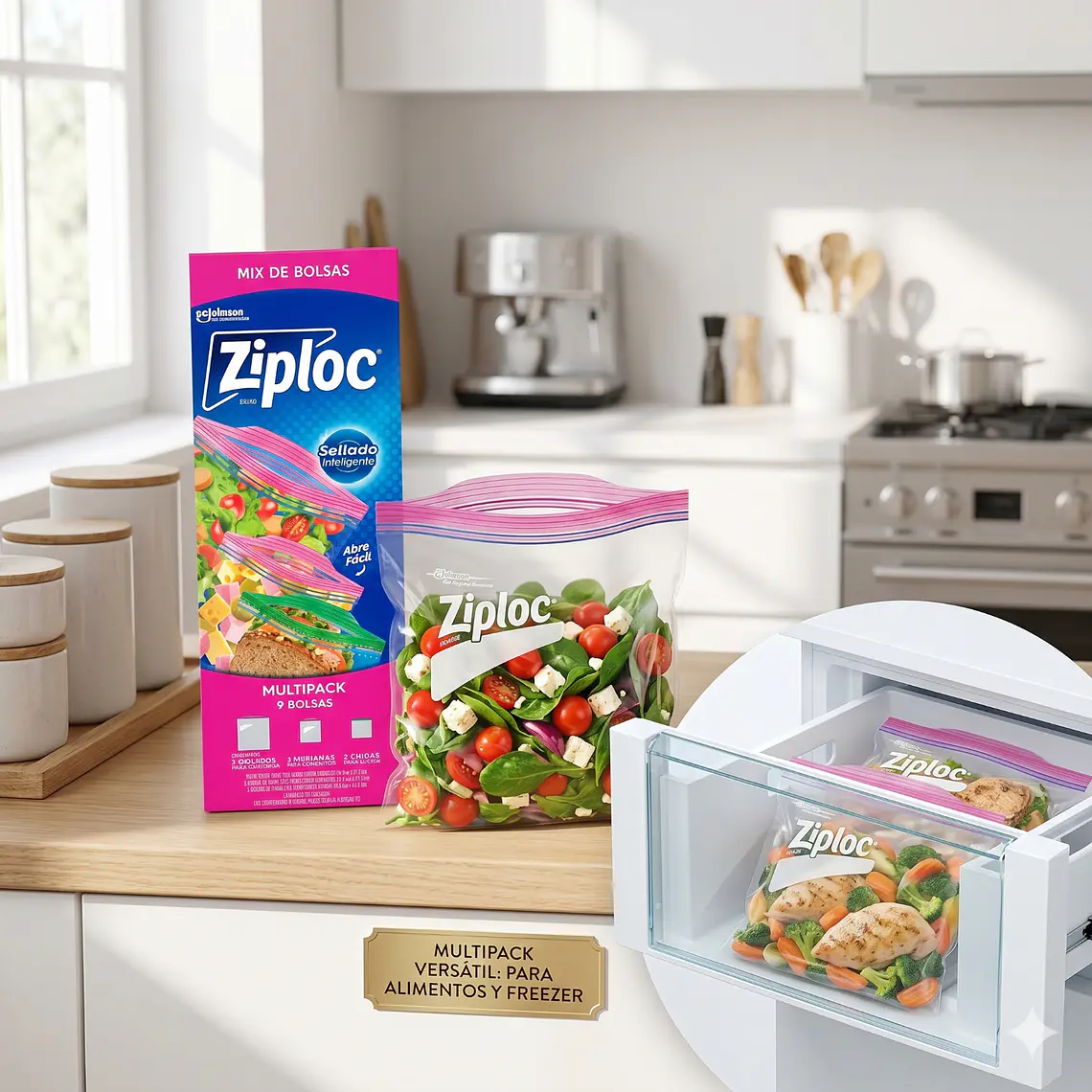 Bolsas Ziploc Multipack 9u para Alimentos y Freezer 5